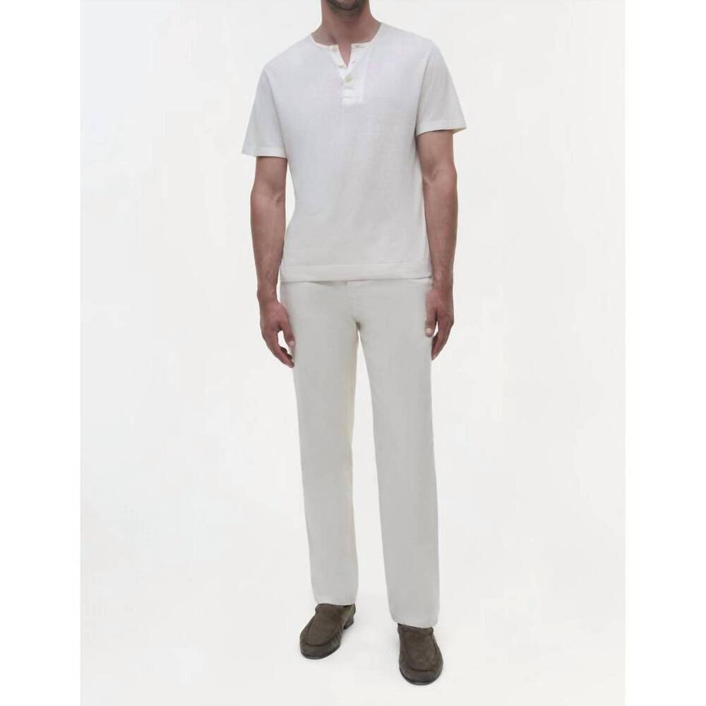 NEW SIMKHAI hayes silk linen henley top in ivory